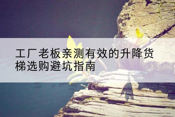 错那升降货梯怎么选-工厂老板亲测有效的升降货梯选购避坑指南